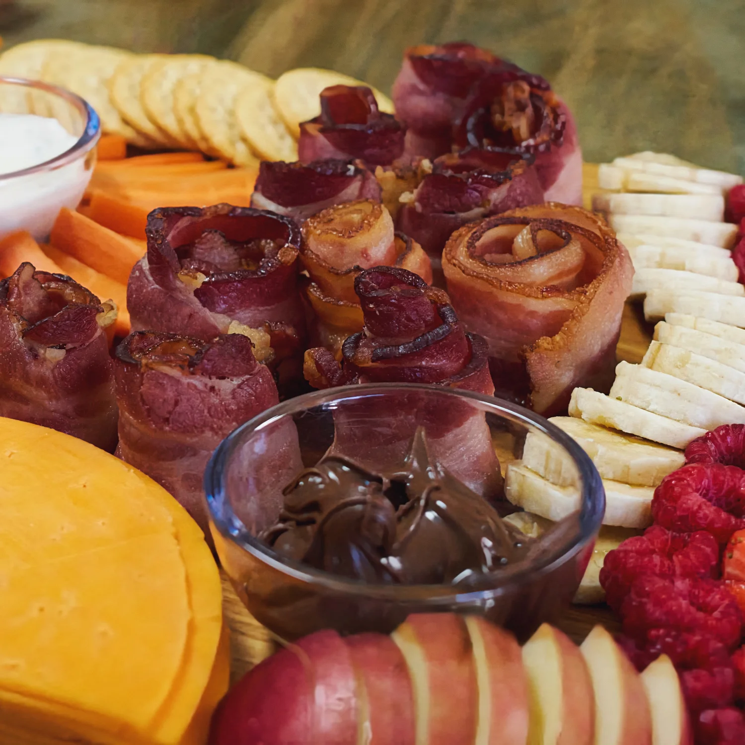 Bacon on plate of food